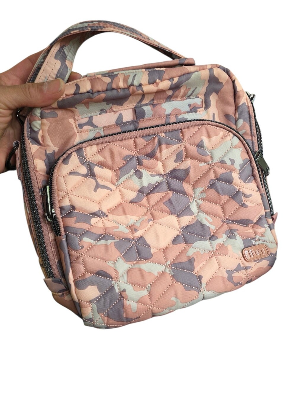 Nwot Lug Ranger Quilted Pink Camo Messenger Bag